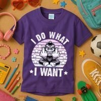 I Do What I Want Funny Monkey Kids T-Shirt thumb 3