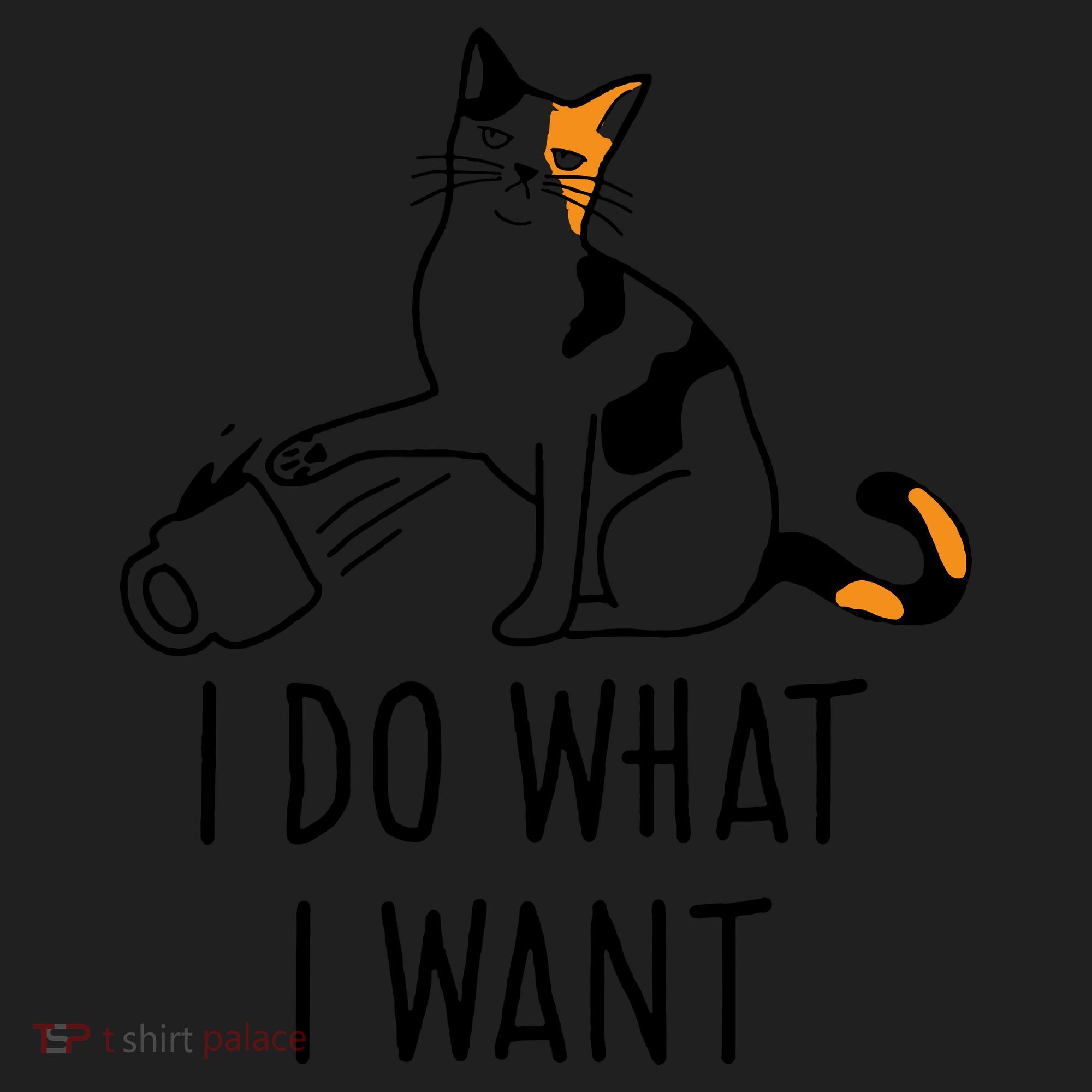 I Do What I Want Trending Cat Lovers Meme Coffee Attitude Woraglan Drink Women's Sweatshirt