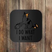 I Do What I Want Trending Cat Lovers Meme Coffee Attitude Woraglan Drink Coaster thumb 0
