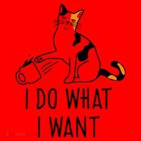 I Do What I Want Trending Cat Lovers Meme Coffee Attitude Woraglan Drink Santa Hat thumb 1