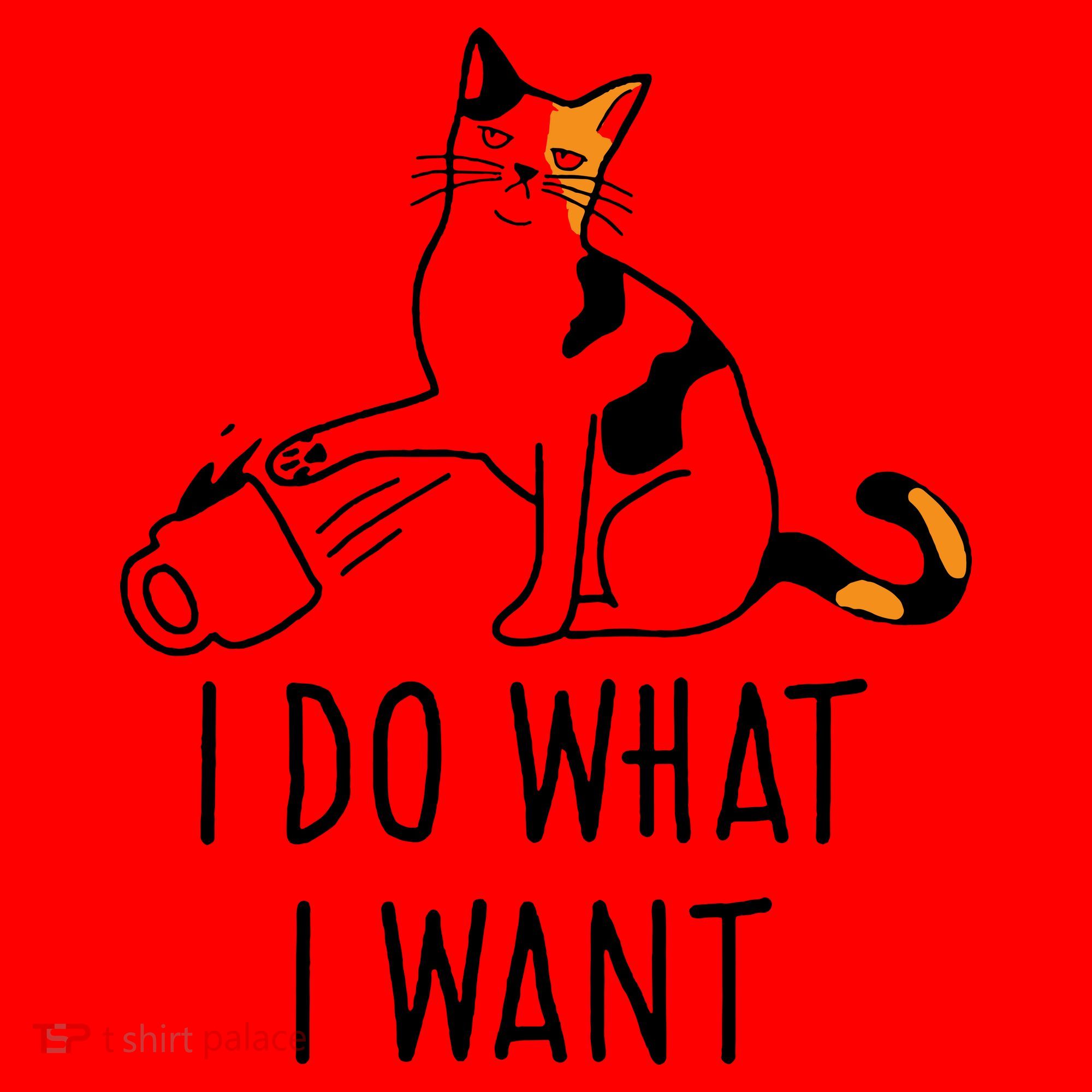 I Do What I Want Trending Cat Lovers Meme Coffee Attitude Woraglan Drink Santa Hat