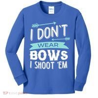 I Dont Wear Bows I Shoot Them Archery Cute Gift Kids Long Sleeve Shirt thumb 0