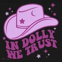In Dolly We Trust Pink Hat Western Groovy Ornament thumb 1