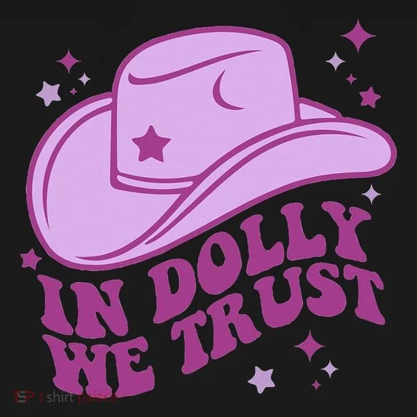 In Dolly We Trust Pink Hat Western Groovy Ornament