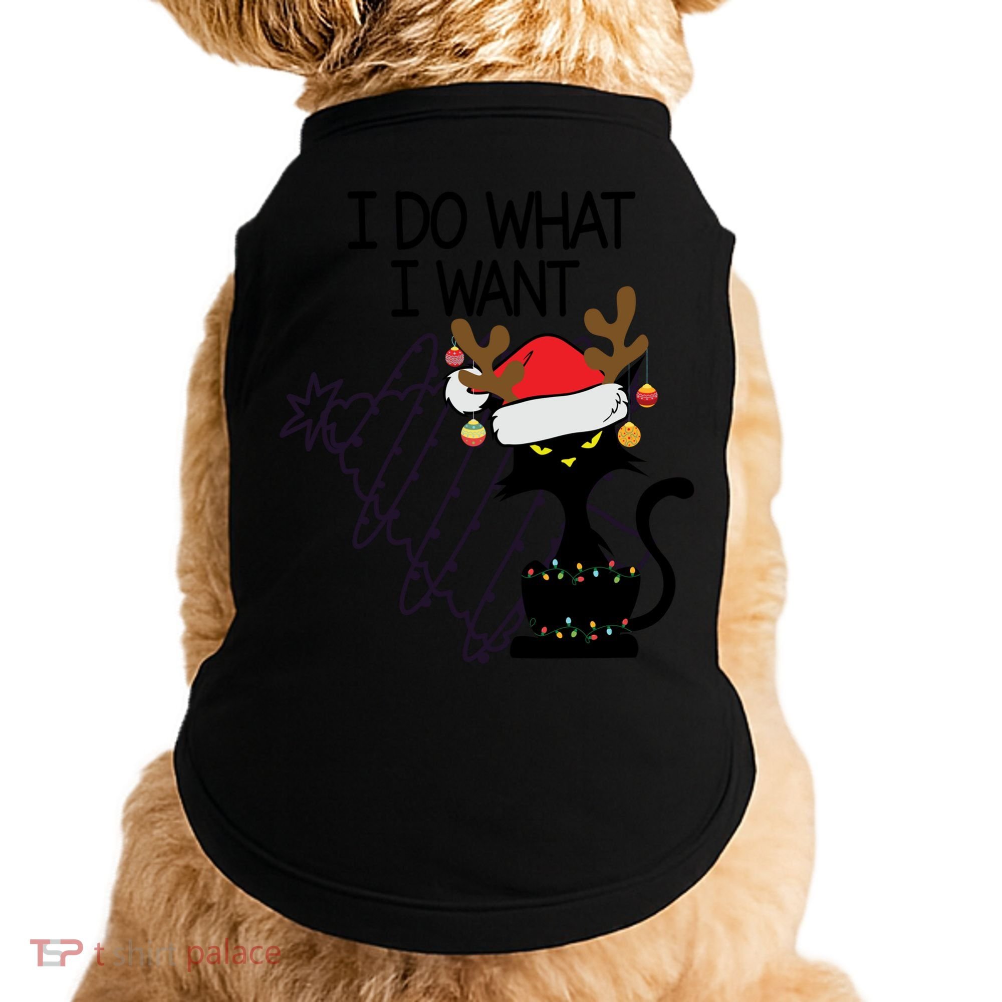 I Do What I Want Christmas Tree Cat Gift Doggie Tank