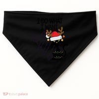 I Do What I Want Christmas Tree Cat Gift USA-Made Doggie Bandana thumb 0