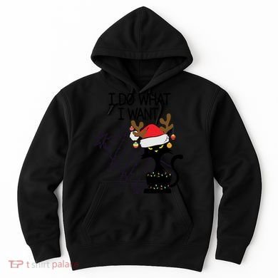 I Do What I Want Christmas Tree Cat Gift Hoodie