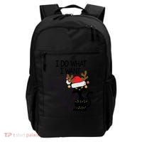 I Do What I Want Christmas Tree Cat Gift Backpack thumb 0