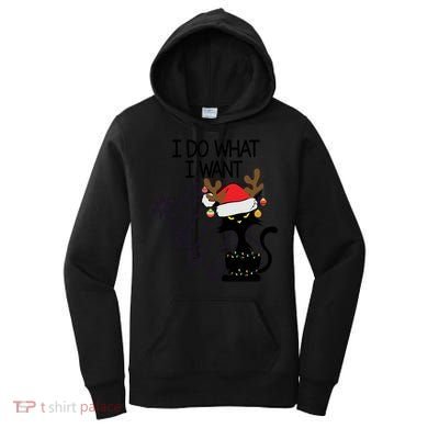 I Do What I Want Christmas Tree Cat Gift Women's Hoodie