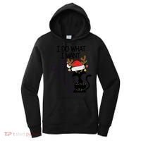 I Do What I Want Christmas Tree Cat Gift Women's Hoodie thumb 0