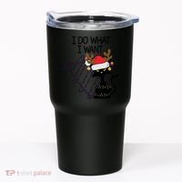 I Do What I Want Christmas Tree Cat Gift Tumbler thumb 0
