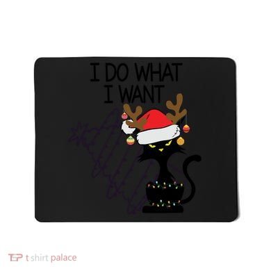 I Do What I Want Christmas Tree Cat Gift Mousepad