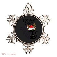 I Do What I Want Christmas Tree Cat Gift Ornament thumb 0