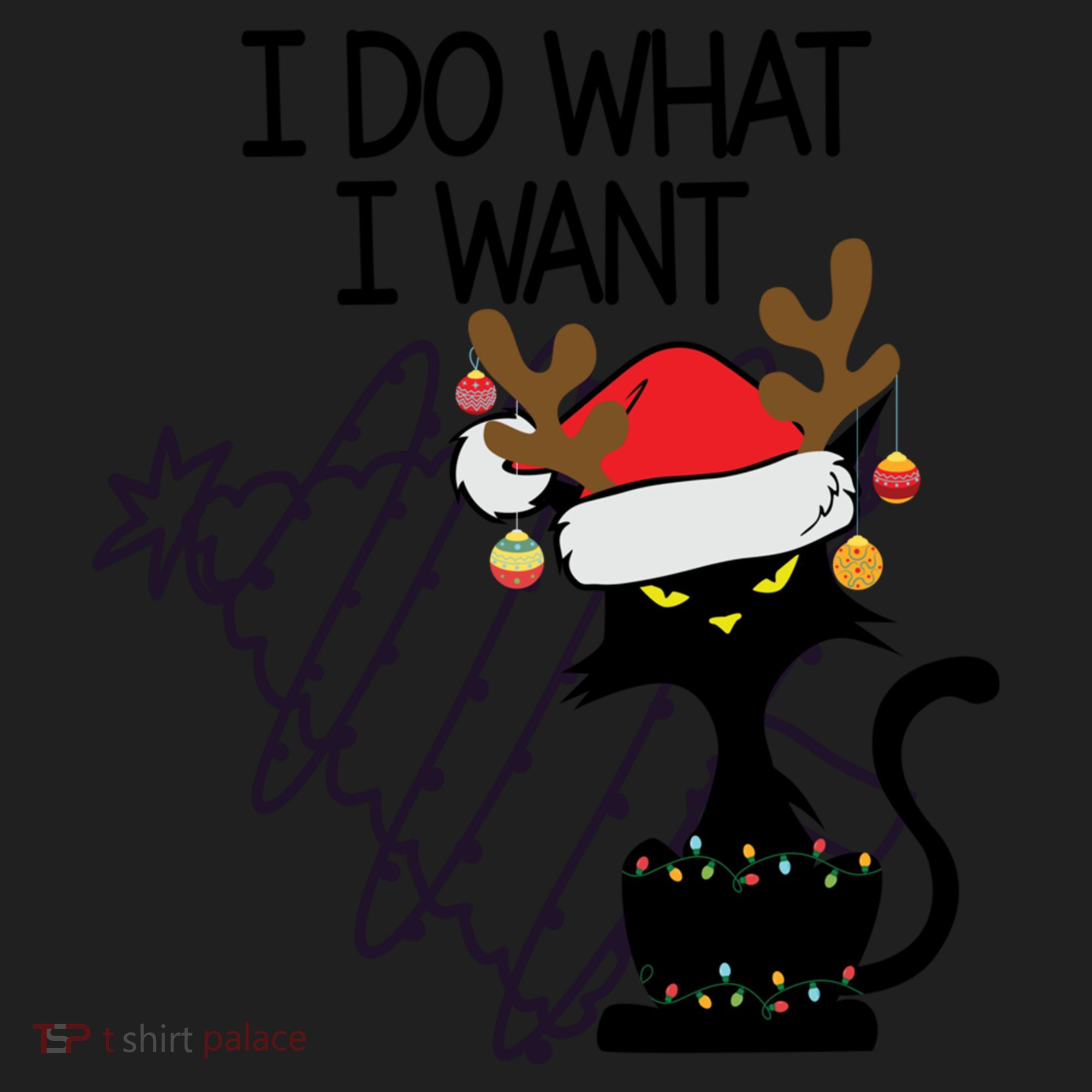 I Do What I Want Christmas Tree Cat Gift Golf Towel