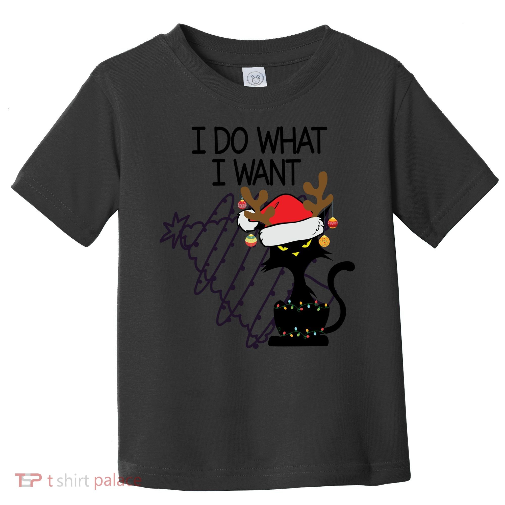 I Do What I Want Christmas Tree Cat Gift Toddler T-Shirt