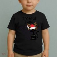 I Do What I Want Christmas Tree Cat Gift Toddler T-Shirt thumb 2
