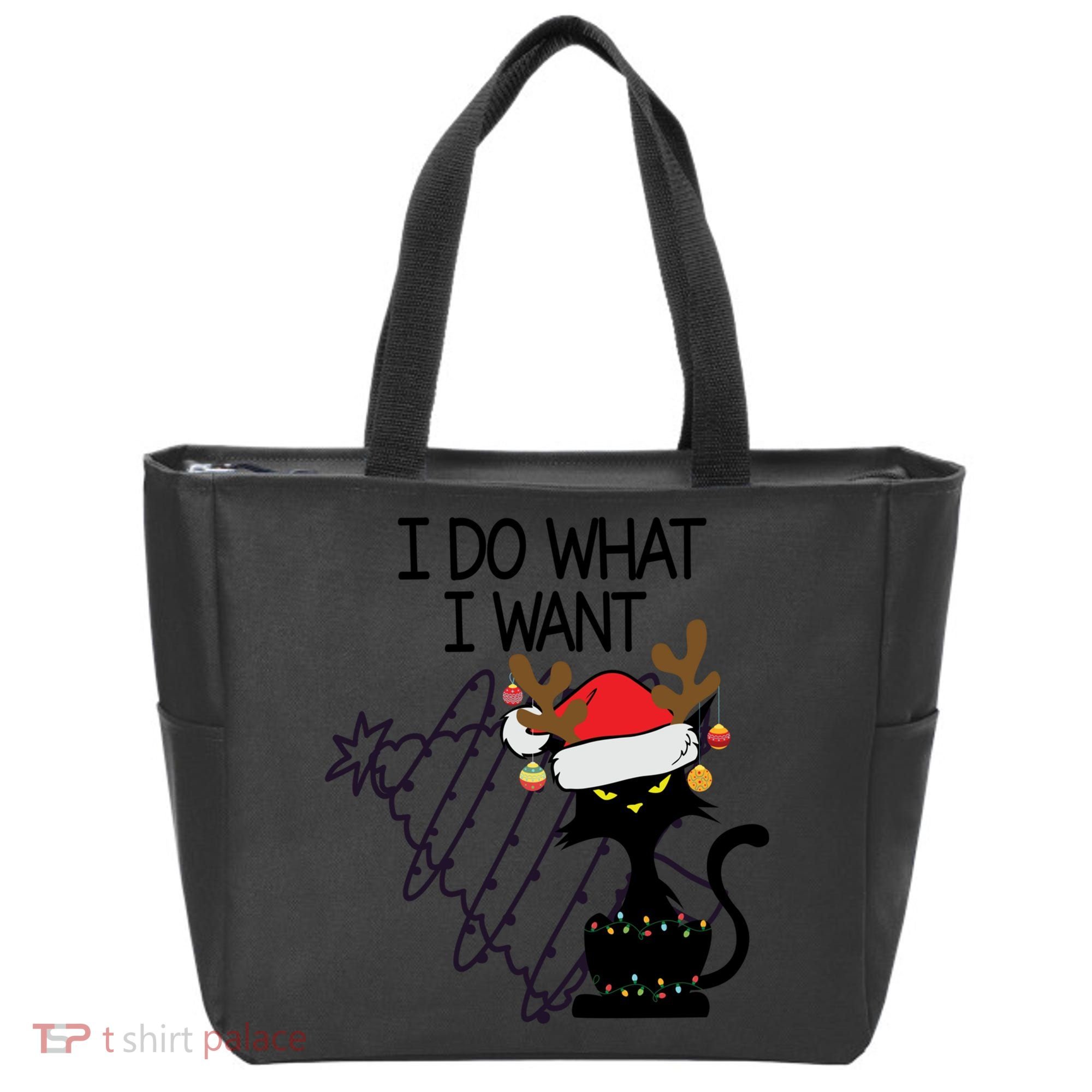 I Do What I Want Christmas Tree Cat Gift Tote Bag