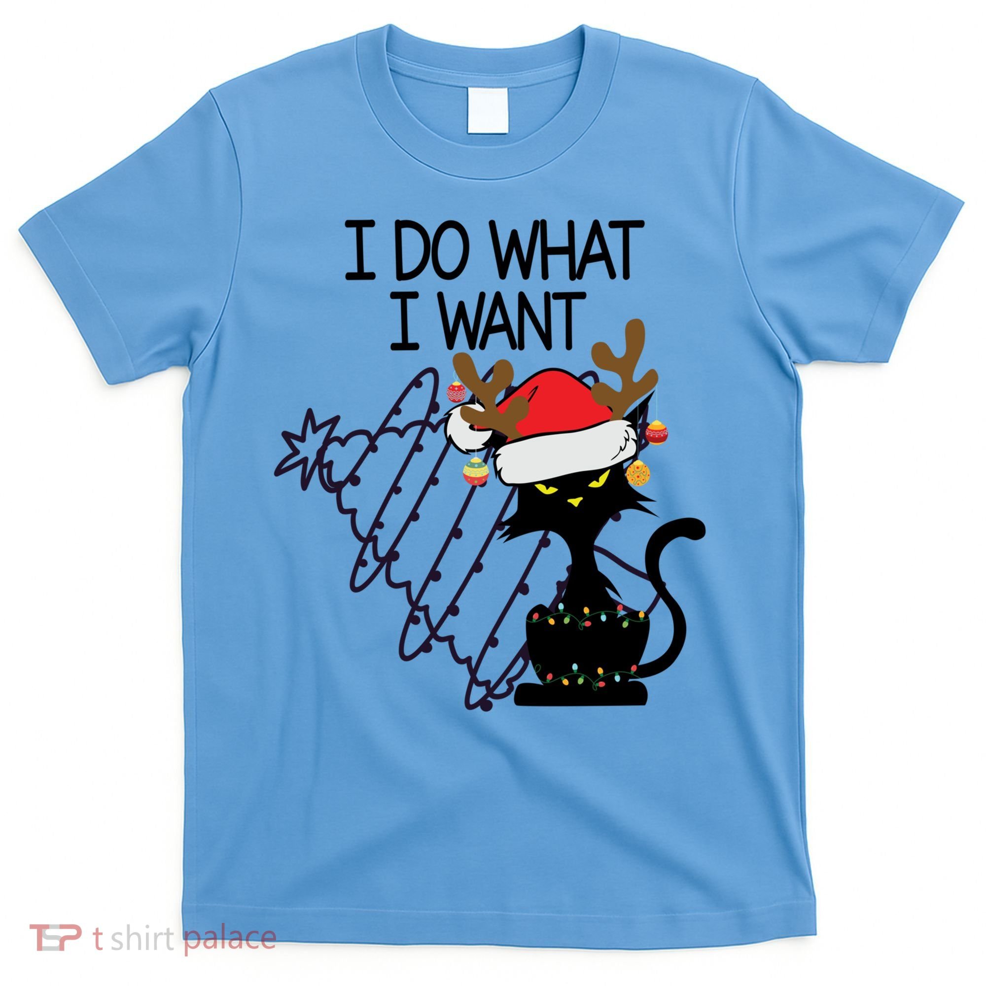 I Do What I Want Christmas Tree Cat Gift T-Shirt