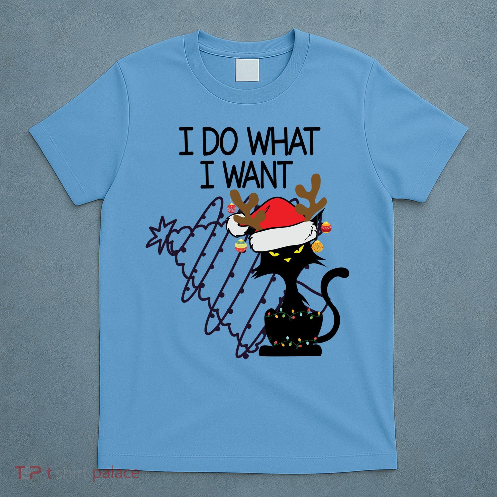 I Do What I Want Christmas Tree Cat Gift T-Shirt