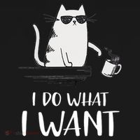I Do What I Want Funny Cat Lovers Apron thumb 3