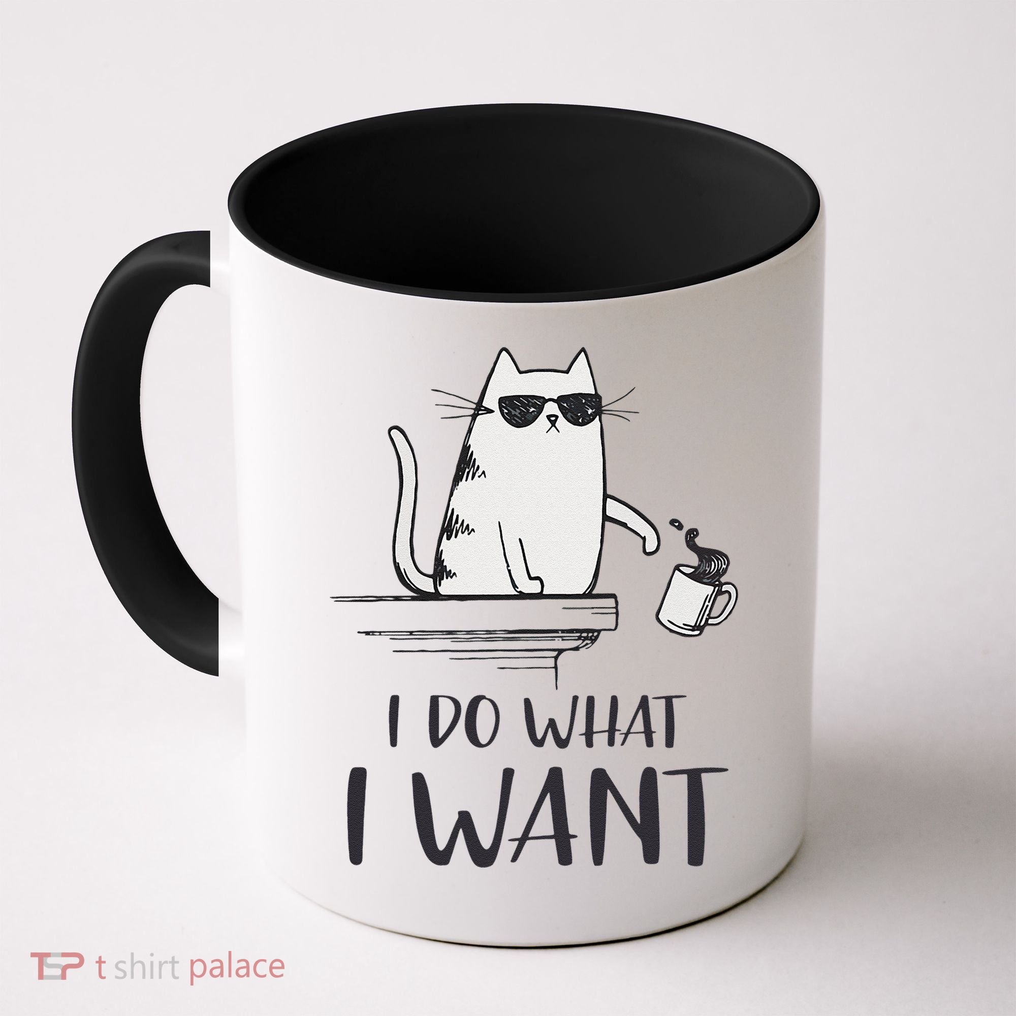 I Do What I Want Funny Cat Lovers Coffee Mug