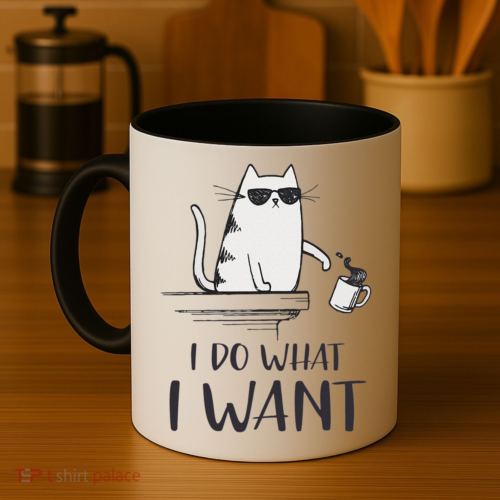 I Do What I Want Funny Cat Lovers Coffee Mug