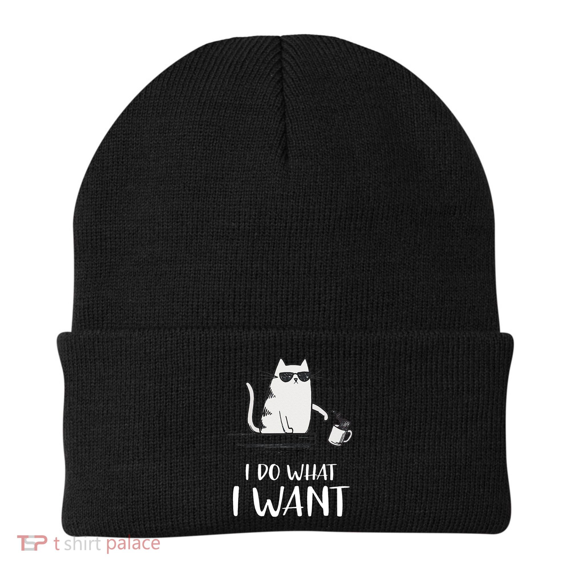 I Do What I Want Funny Cat Lovers Beanie