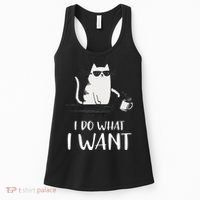 I Do What I Want Funny Cat Lovers Women's Tank Top thumb 0