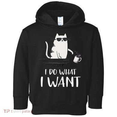 I Do What I Want Funny Cat Lovers Toddler Hoodie