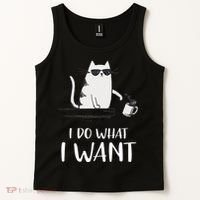 I Do What I Want Funny Cat Lovers Tank Top thumb 2
