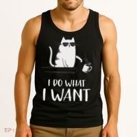 I Do What I Want Funny Cat Lovers Tank Top thumb 3