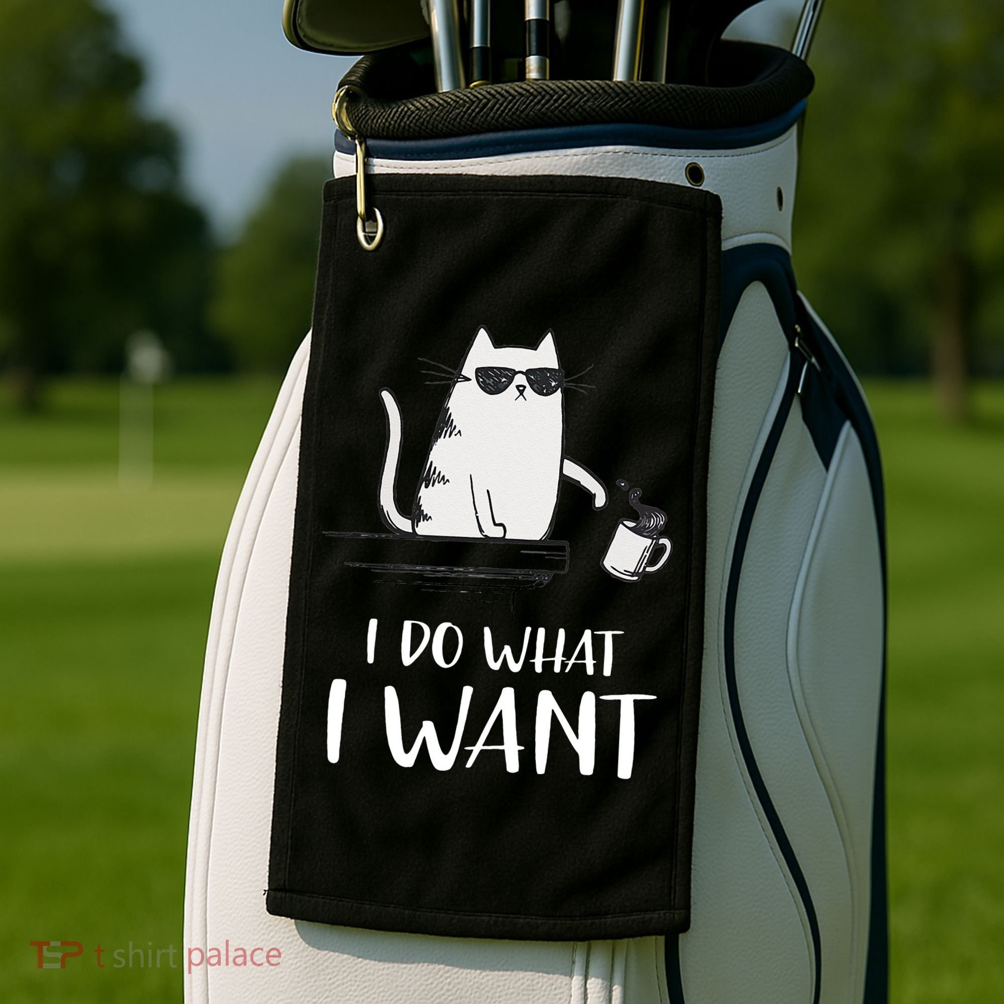 I Do What I Want Funny Cat Lovers Golf Towel