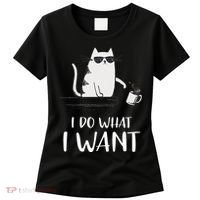 I Do What I Want Funny Cat Lovers Women's T-Shirt thumb 0