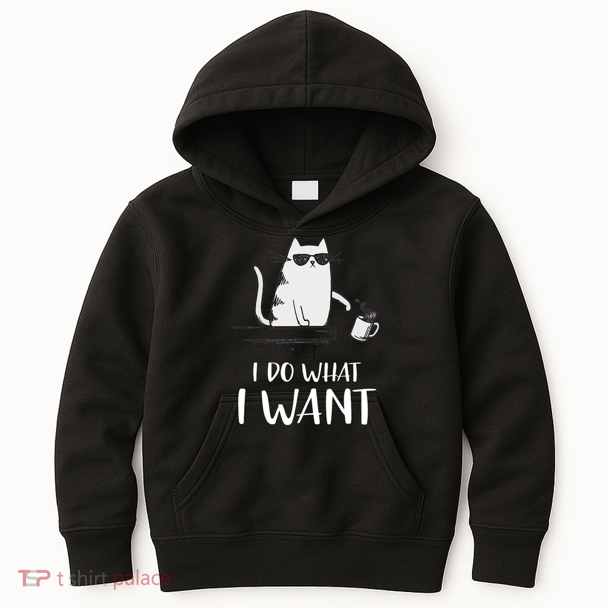 I Do What I Want Funny Cat Lovers Kids Hoodie