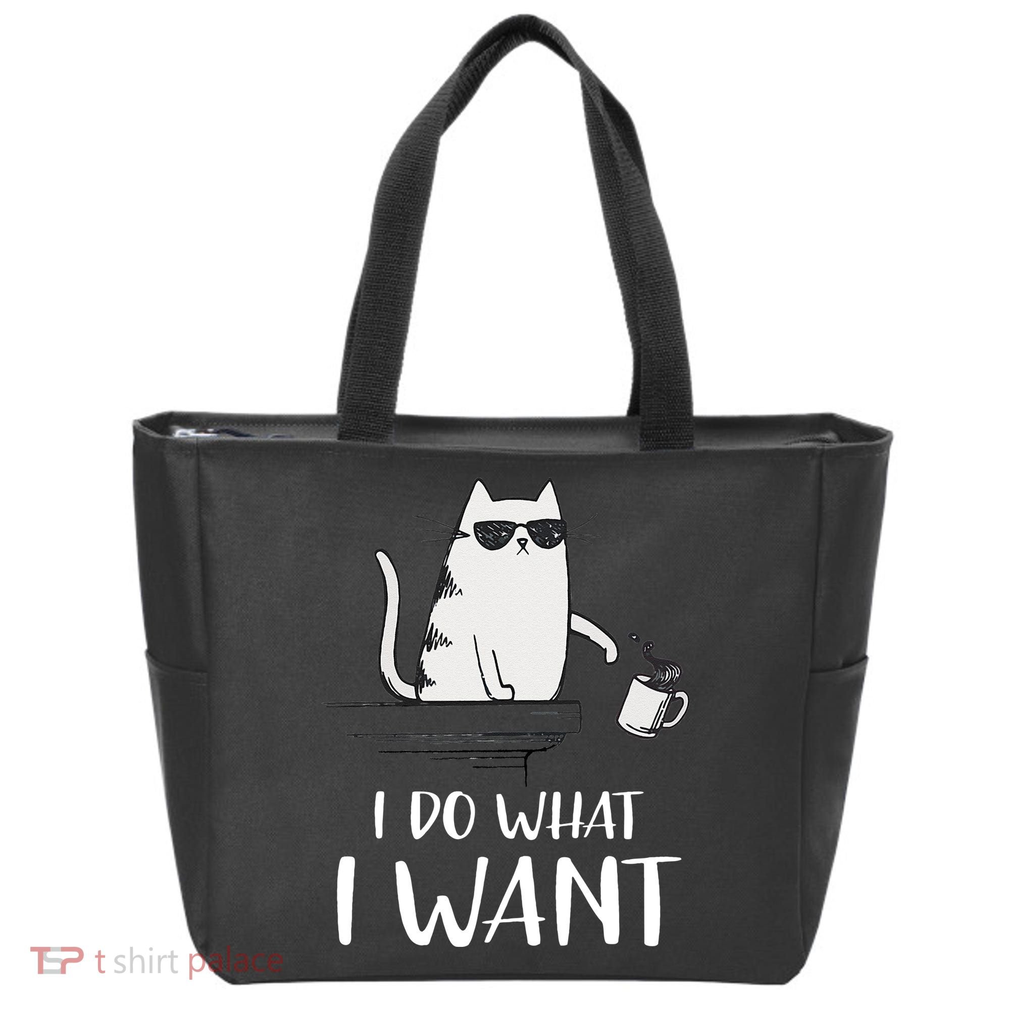 I Do What I Want Funny Cat Lovers Tote Bag