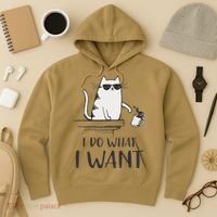 I Do What I Want Funny Cat Lovers Hoodie thumb 3