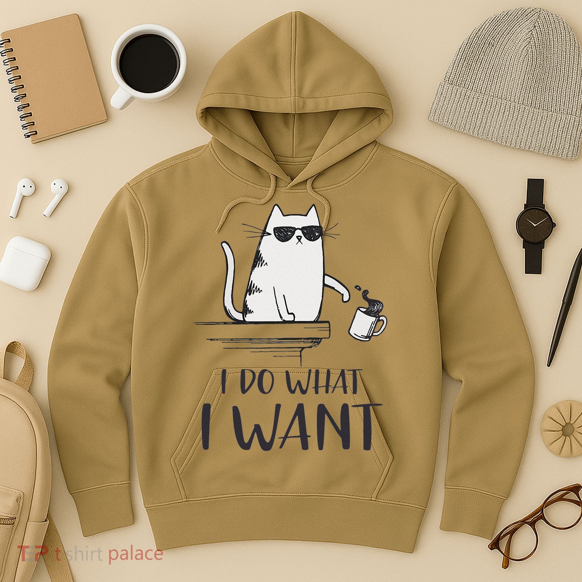 I Do What I Want Funny Cat Lovers Hoodie