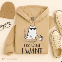 I Do What I Want Funny Cat Lovers Hoodie thumb 4