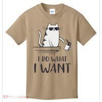 I Do What I Want Funny Cat Lovers Kids T-Shirt thumb 0