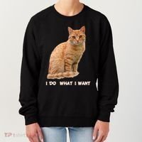 I Do What I Want Funny Orange Tabby Cat Lovers Gifts Women's Sweatshirt thumb 0