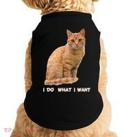 I Do What I Want Funny Orange Tabby Cat Lovers Gifts Doggie Tank thumb 0