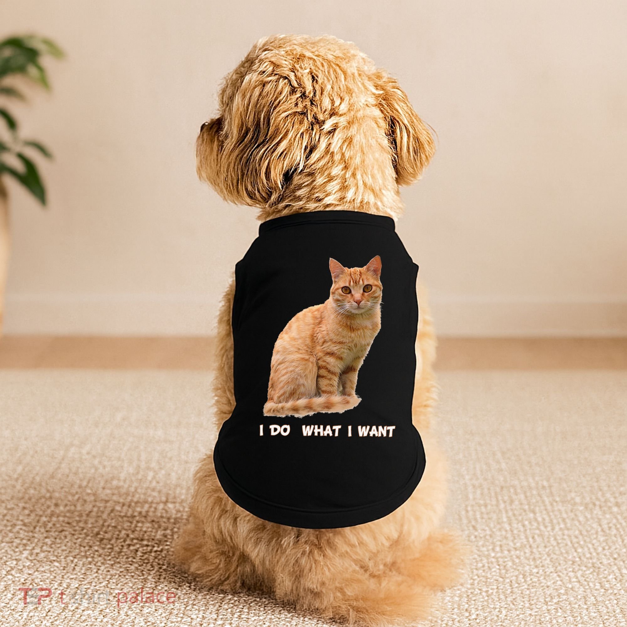 I Do What I Want Funny Orange Tabby Cat Lovers Gifts Doggie Tank