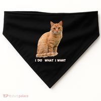 I Do What I Want Funny Orange Tabby Cat Lovers Gifts USA-Made Doggie Bandana thumb 0