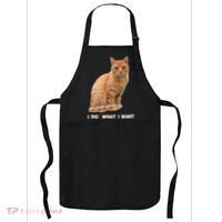 I Do What I Want Funny Orange Tabby Cat Lovers Gifts Apron thumb 0