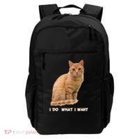 I Do What I Want Funny Orange Tabby Cat Lovers Gifts Backpack thumb 0