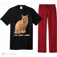 I Do What I Want Funny Orange Tabby Cat Lovers Gifts Pajama Set thumb 0