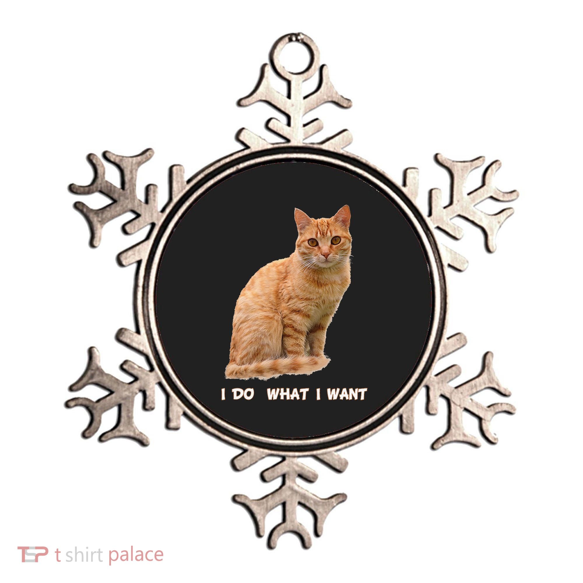 I Do What I Want Funny Orange Tabby Cat Lovers Gifts Ornament