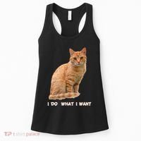 I Do What I Want Funny Orange Tabby Cat Lovers Gifts Women's Tank Top thumb 0