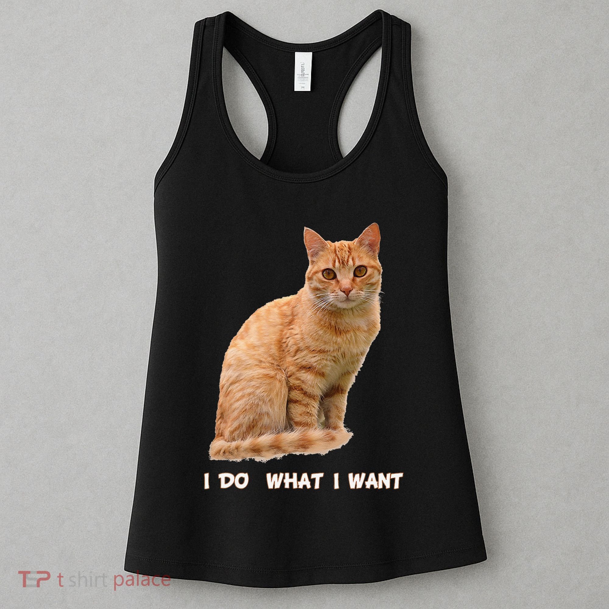 I Do What I Want Funny Orange Tabby Cat Lovers Gifts Women's Tank Top