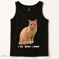 I Do What I Want Funny Orange Tabby Cat Lovers Gifts Tank Top thumb 2